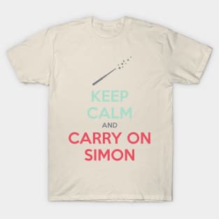 Keep Calm and Carry On Simon (Multi-Color Text) T-Shirt